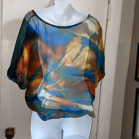 ARK & CO Sheer Dolman Sleeve Top-S - Picture 4 of 7